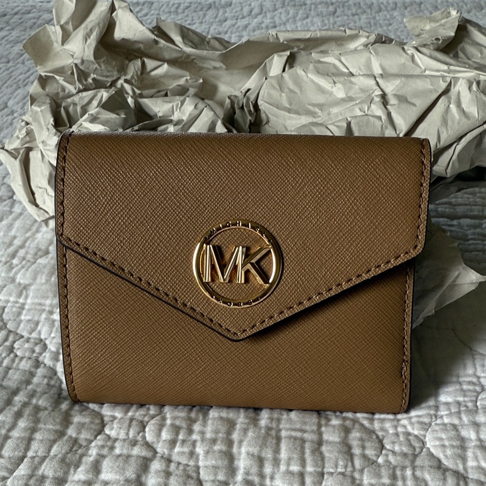 Michael Kors Tan Wallet with Gold Logo